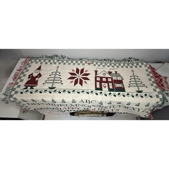 🎄 Vintage Crown Crafts Christmas Throw Blanket – Made in USA – New with Tag! 🎄 - Picture 3 of 7